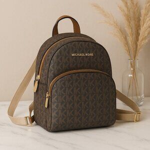 Michael Kors Erin Small Convertible Backpack • Brown Signature MK • NWT $348